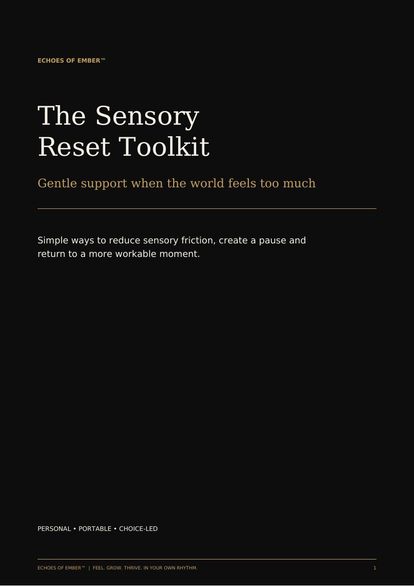 The Sensory Reset Toolkit™ — PDF cover