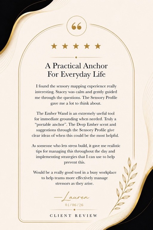 Five-star client review from Lauren: A Practical Anchor for Everyday Life