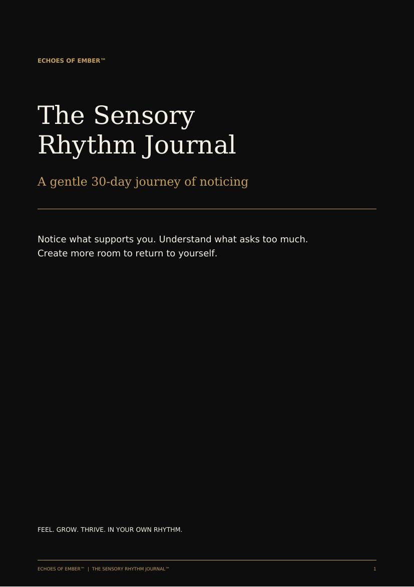 The Sensory Rhythm Journal™ — PDF cover